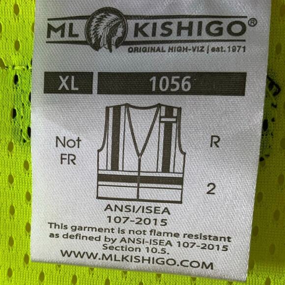 ML Kishigo Unisex Size XL Cargill Utility Uniform Full Zip V-Neck Work Clothing - Picture 7 of 7